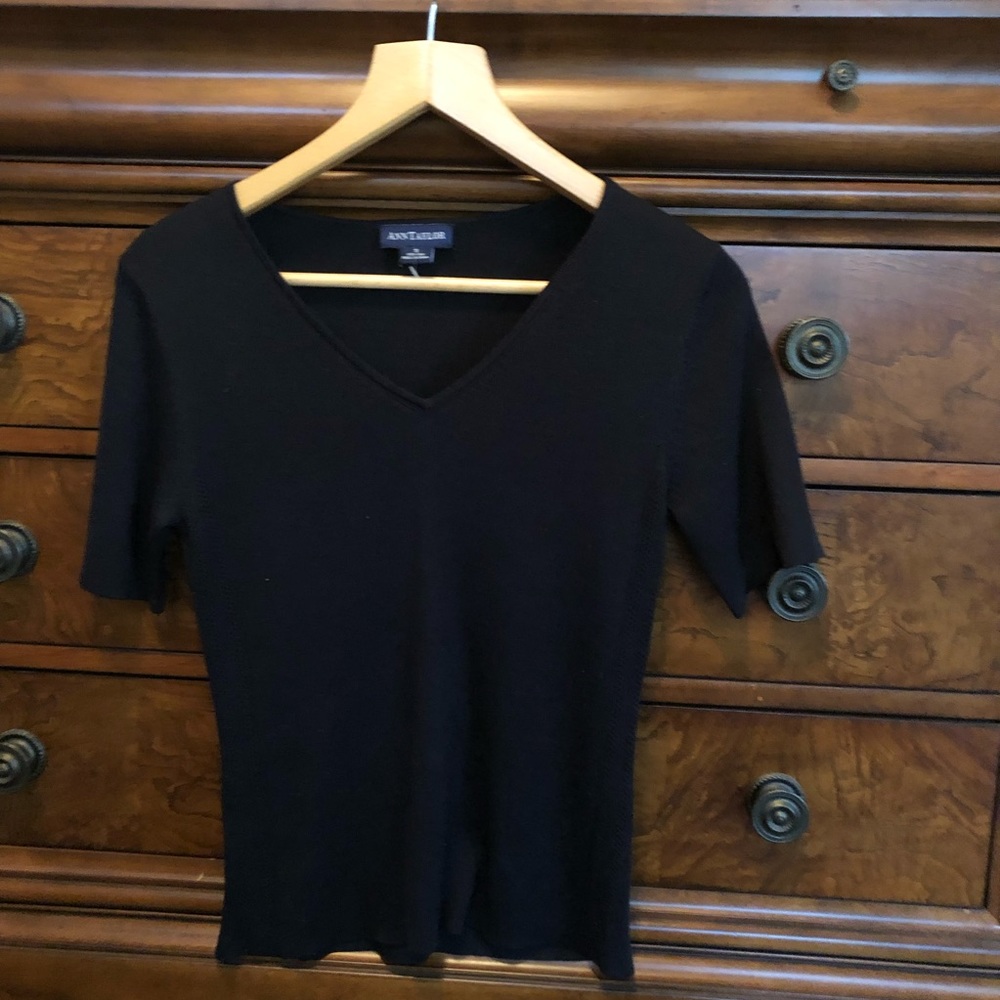 Ann Taylor black silk top. Like new condition